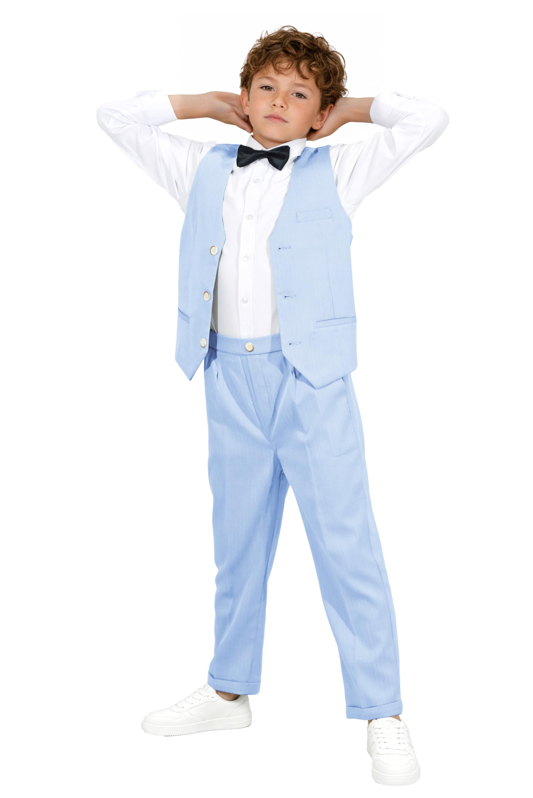 LOLANTA Abito da Cerimonia 4 Pezzi per Bambino, Set di Gilet, Occasione Festa di Matrimonio Compleanno Bambini, 2-13 Anni