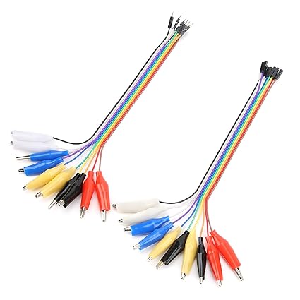 Clip to Jumper Wire, 28cm Clamp Portable Copper Colourful Jump Wires 20cm Cable Stable Conduction for DIY