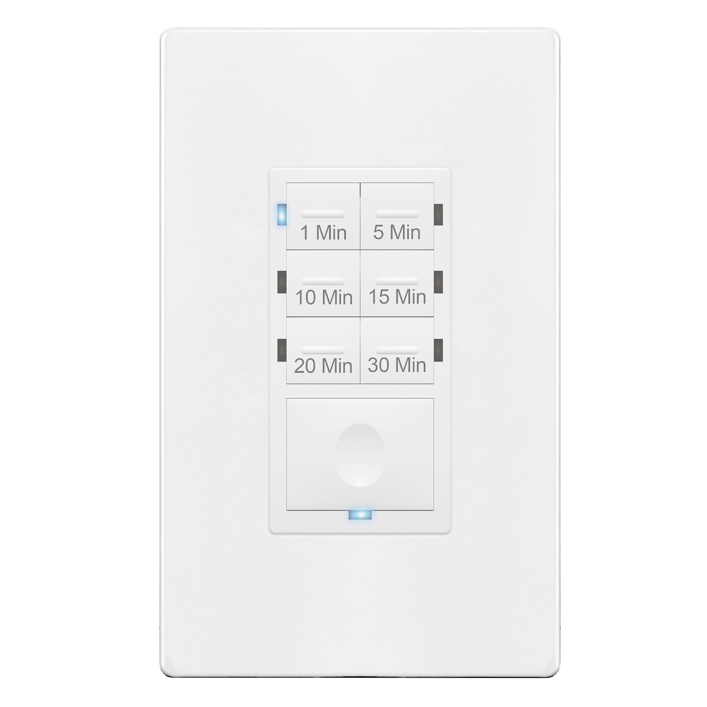 Countdown Timer Switch for Bathroom Fans and Lights, 1-30 Min, Neutral Wire Required, UL Listed, White