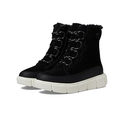 SOREL Kids Sorel Explorer III Lace WP (Little Kid/Big Kid) Kids Shoes Black/Sea Salt