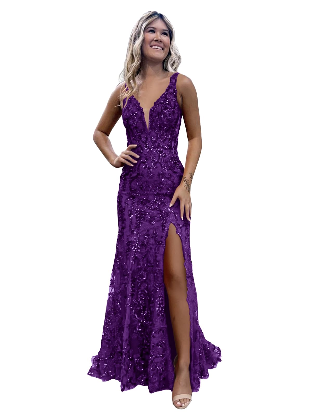 Prom Dresses for Women 2026 Long Sequin Mermaid Formal Evening Party Dress