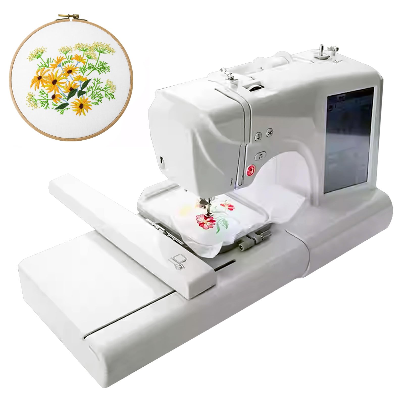 Macchina Da Ricamo E Da Cucire Con Touch Screen Da 7", 132 Punti Incorporati, 398 Combinazioni Di Motivi, 64 Colori, Macchina Da Ricamo Elettrica Con Set Di Accessori, 2 Tavoli Di Prolunga