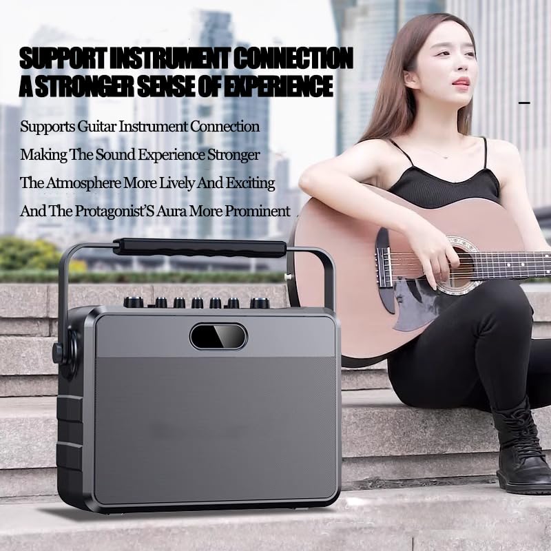 Altavoz Bluetooth portátil para máquina de karaoke, batería de 8 horas, sistema recargable para fiestas, karaoke en casa y actividades al aire libre, soporta conexión de instrumentos