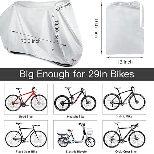 Miniatura 5 de Wakauto Cubierta impermeable para bicicleta, cubierta a prueba de polvo, impermeable, para bicicleta de montaña, cubierta impermeable para bicicleta