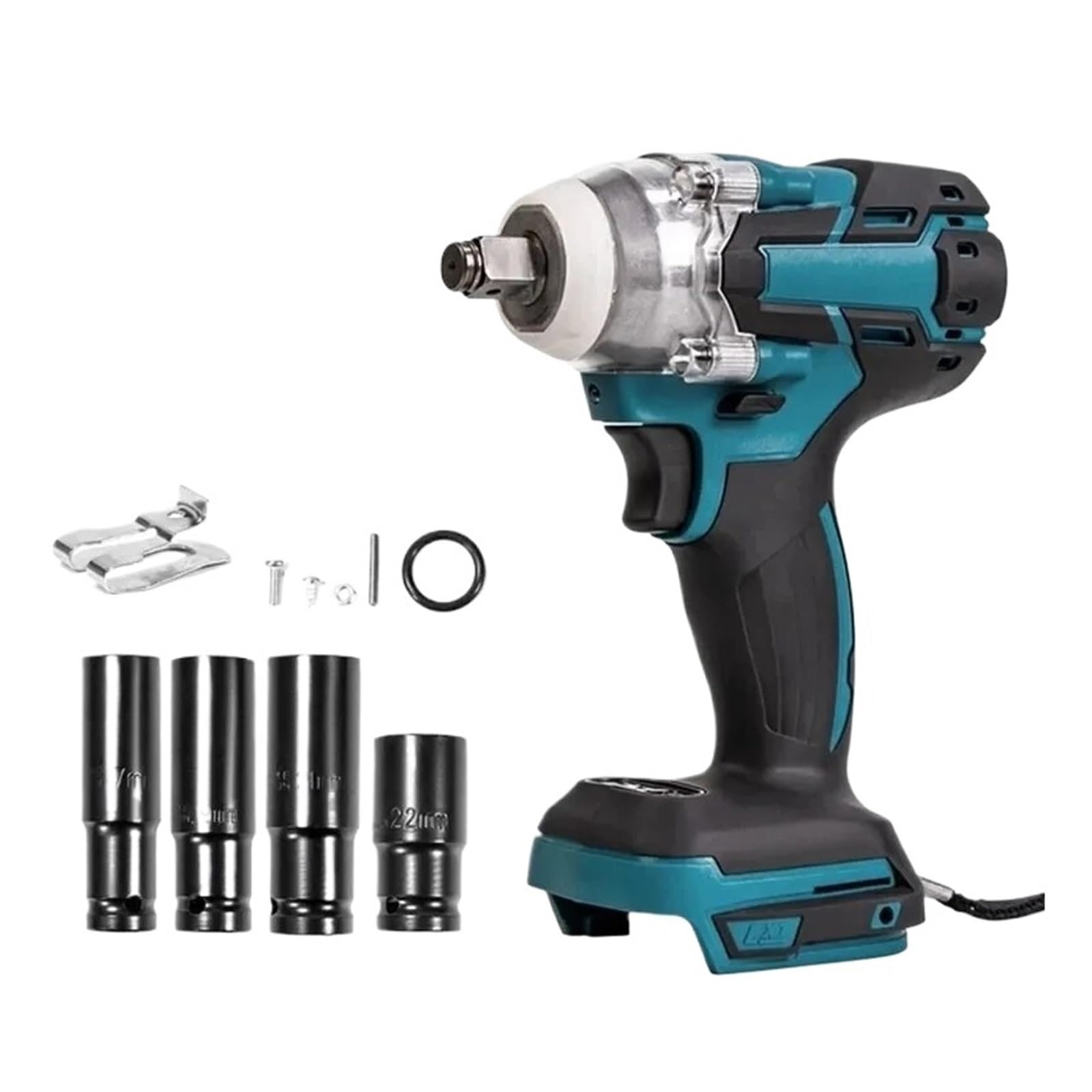 Llave de Impacto Llave De Impacto Eléctrica De 18V, Llave De Vaso Recargable De 1/2, Inalámbrica, Sin Batería, Impacto De Alta Potencia En Reparación De Automóviles(B)