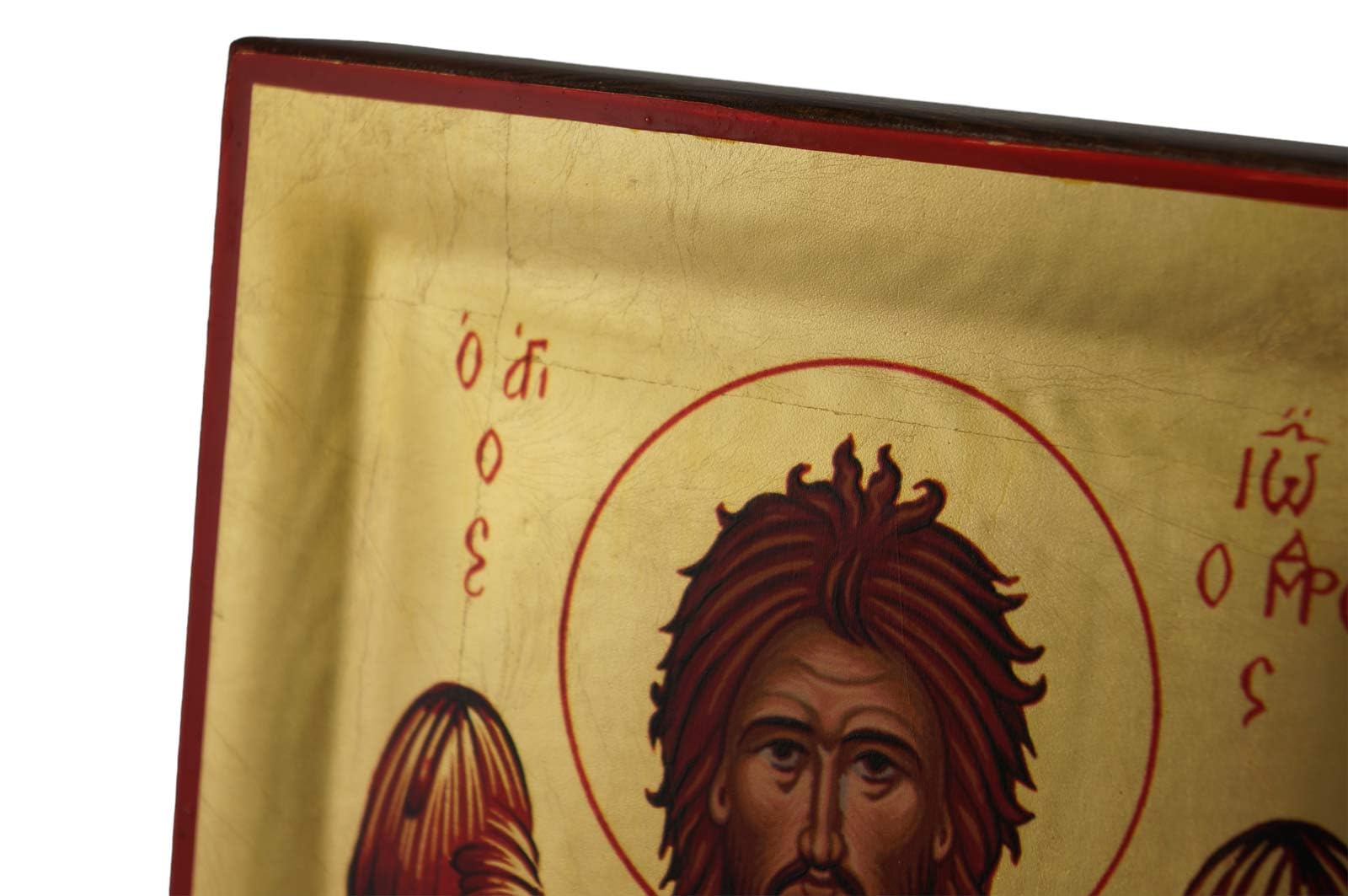 BlessedMart Johannes der Täufer-Ikone – hochwertige griechisch-orthodoxe byzantinische Ikone, handgefertigt auf natürlichem Massivholz, fertig als Geschenk – Lieferung in einer Box