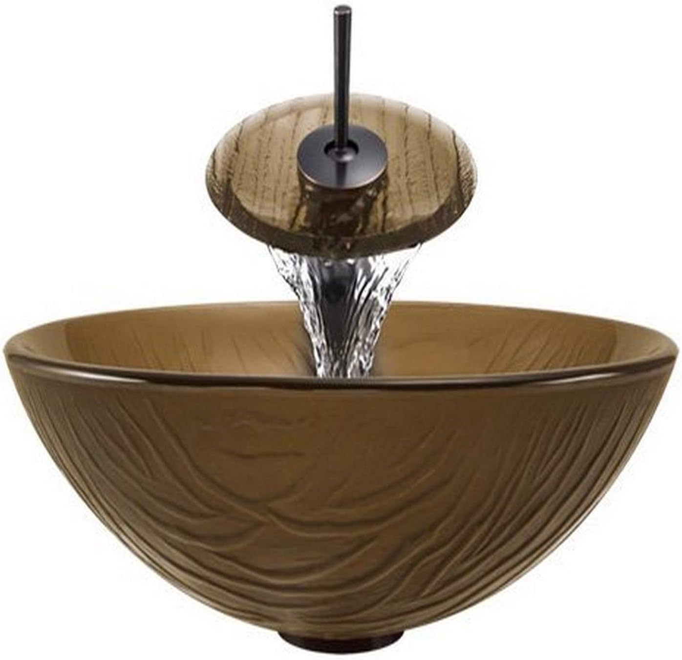 Aurora Sinks A18ORBV Bathroom Ensemble with Pop Up Drain, Glass