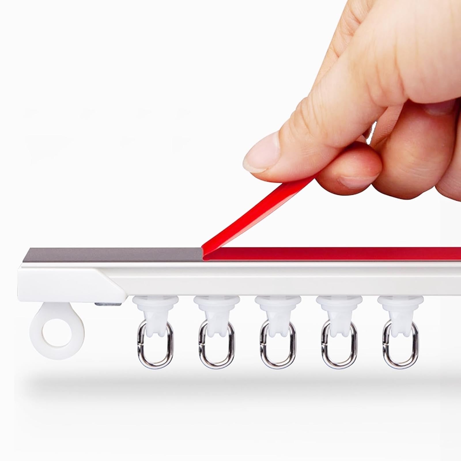 WQPMNYG Adjustable No-Drill Curtain Rod - Adhesive 1m-4.5m Versatile Room Divider for Bedroom Window Shower Hotel - Flexible Ceiling Mount White 3.8m/12.5ft Options