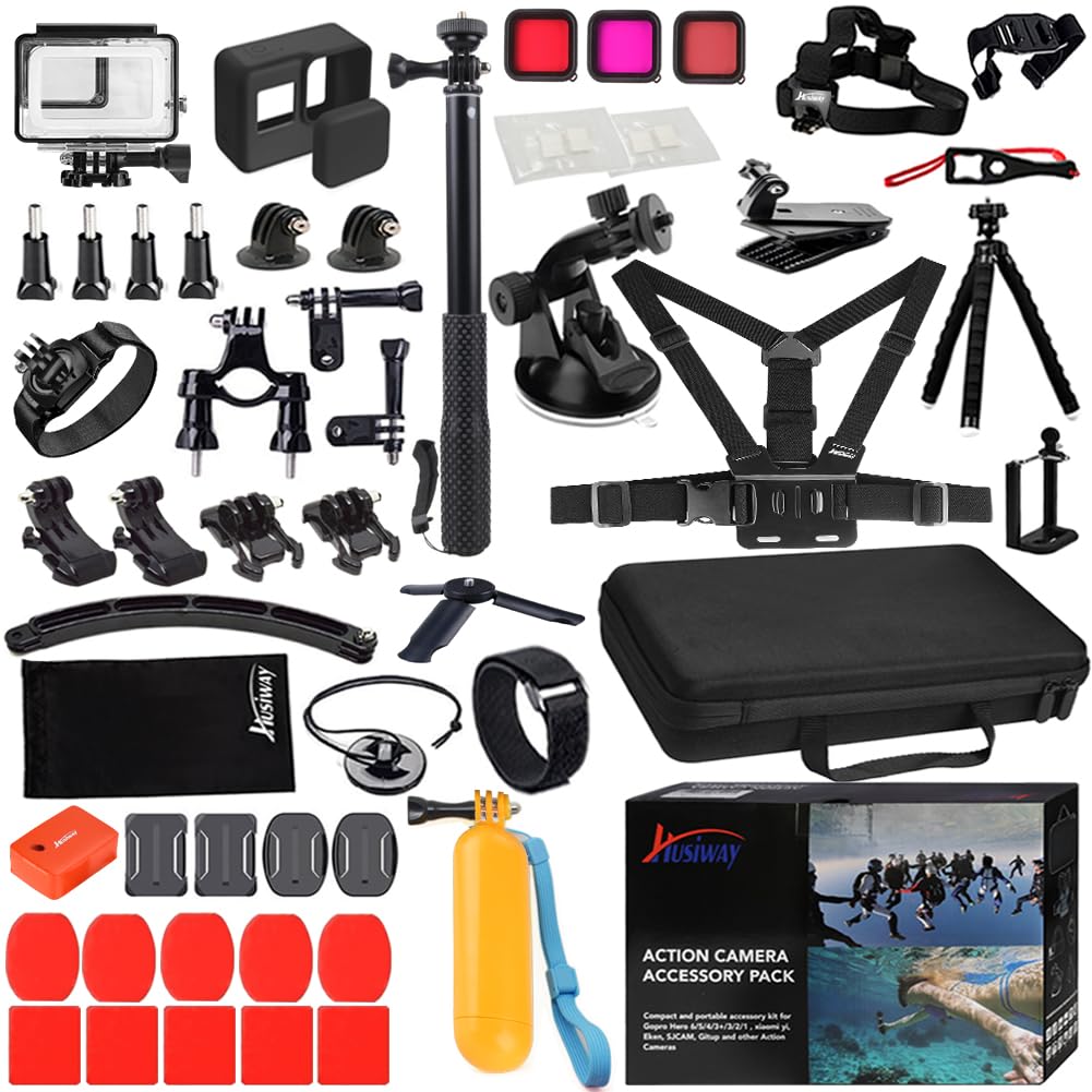 Amazon.com: Husiway 68-in-1 Accessory Kit for GoPro Hero 7 6 5