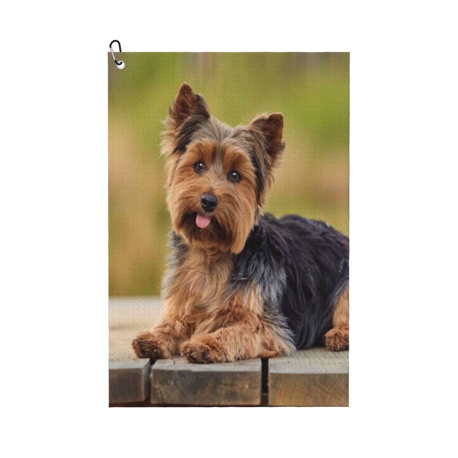 Hnnkloy Yorkshire Terrier, 16x24 in Portable Waffle Golf Towels with Carabiner Clip for Golf Bag