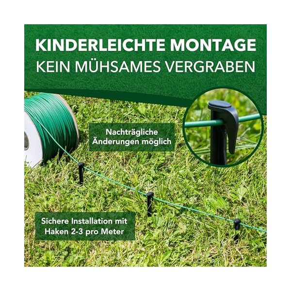 Genisys Mähroboter Kabel Begrenzung Draht - kompatibel mit Gardena Rasenroboter sileno - HQ - verbessertes Modell 2023 - auf der Kabelrolle - Ø2,7mm – Bild 5