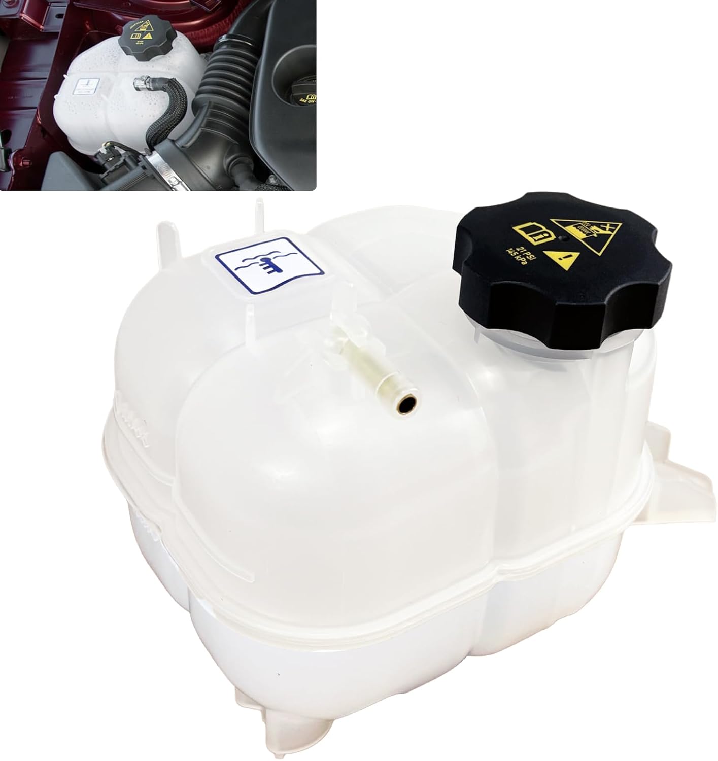 603-838 68102155AD Engine Coolant Reservoir Tank with Cap Compatible with 2015-2017 Chrysler 200 L4 2.4L, V6 3.6L | 2014-2018 Jeep Cherokee L4 2.4L, V6 3.2L Replaces# 68102155AB 68102155AC