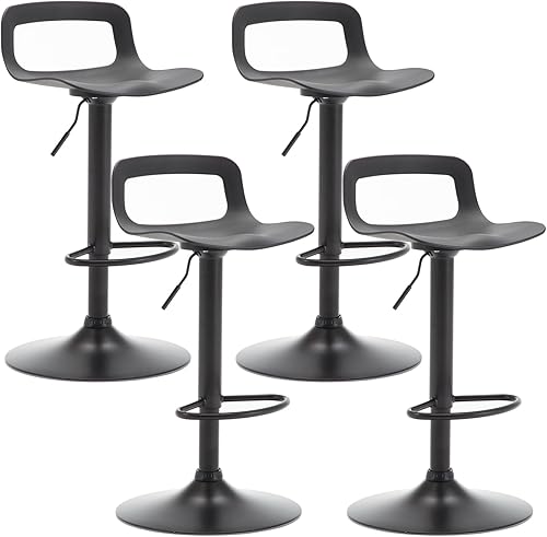 Miniatura 42 de NOBPEINT Taburete de bar giratorio ajustable con elevación de aire cromado contemporáneo, juego de 2, negro Negro -,Verde,Gris,Blanco