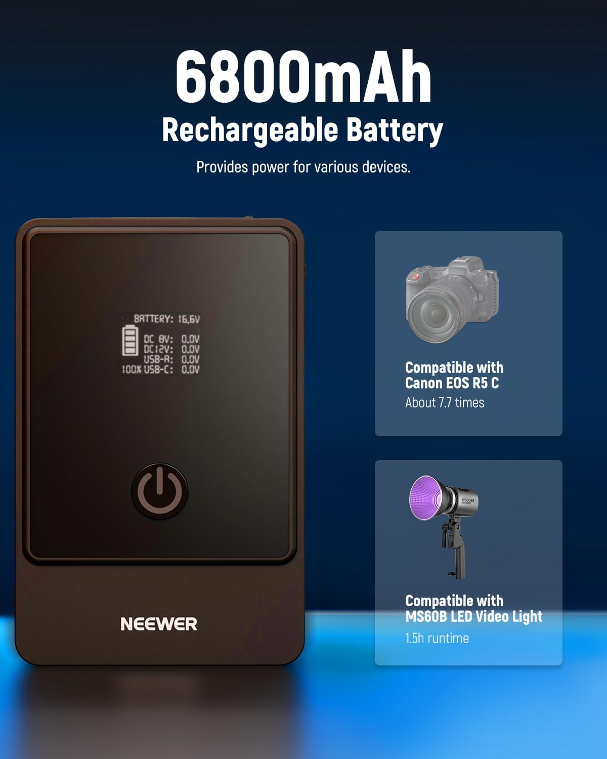 Amazon.com : NEEWER Mini V Mount Battery, 6800mAh 99Wh V Lock