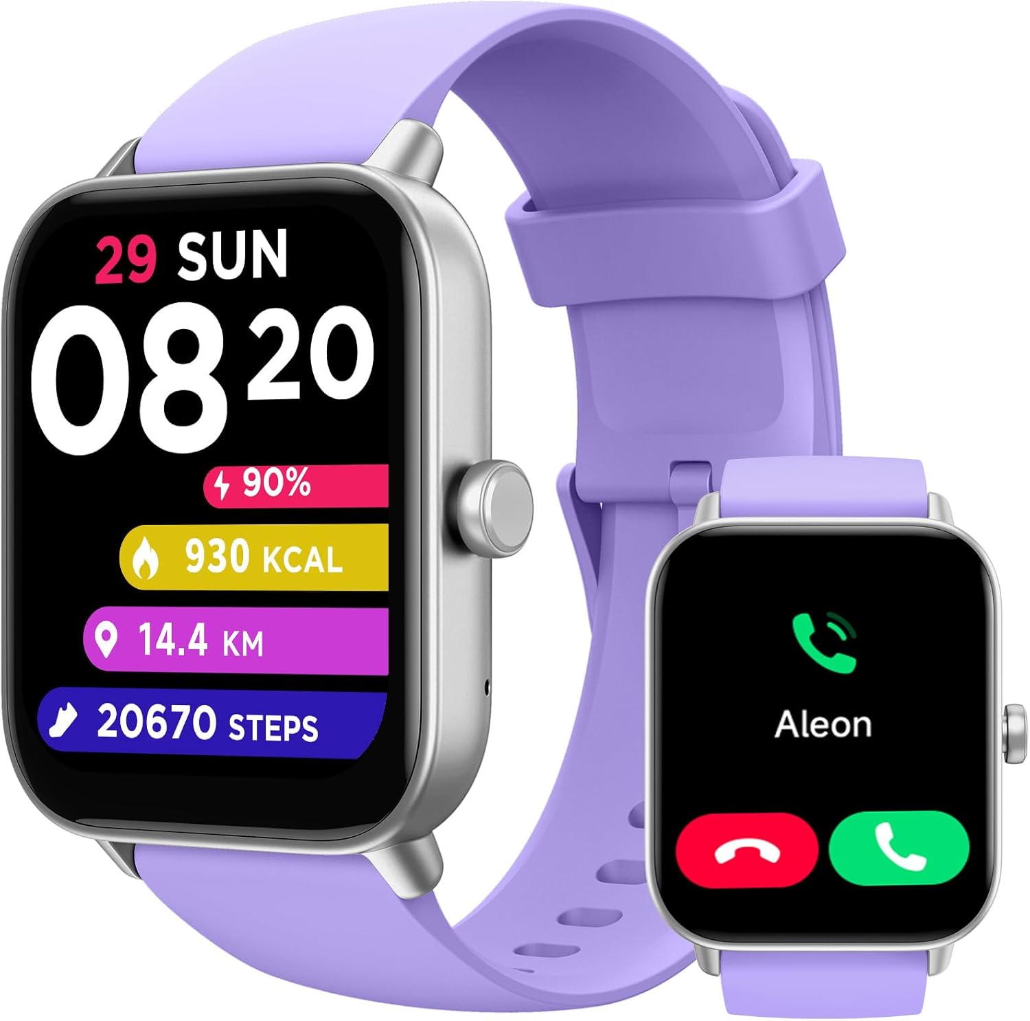 TOOBUR Smart Watch for Women Alexa Built-in, 1.8" Compatible Android iOS, Answer&Make Call/Step Counter/Sleep Tracker/100 Sports/Heart Rate, Fitness Tracker Watch IP68 Waterproof Swimming