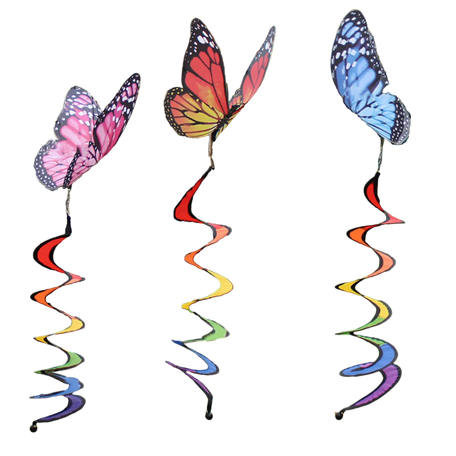 Wind Twister Curly Spinner Decorative Hanging Spinner for Garden Eye-catching Outdoor Decor Colorful Streamers