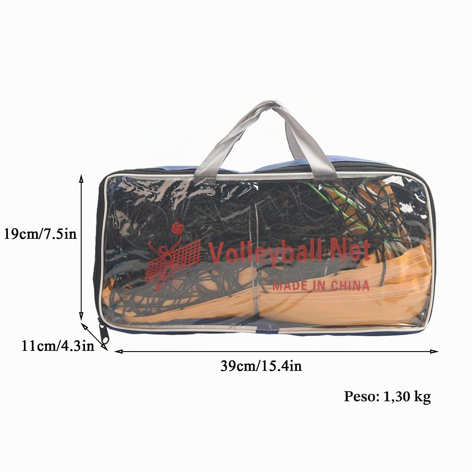 Red de voleibol plegable, 9,5 m x 1 m, red de repuesto para voleibol, jardín/playa, deporte, para voleibol, tenis, voleibol, incluye bolsa de transporte
