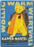 klepper motorradmantel leicht gewölbt Mini-Blechschild Klepper-Mantel - Teddy, 8 x 11 cm