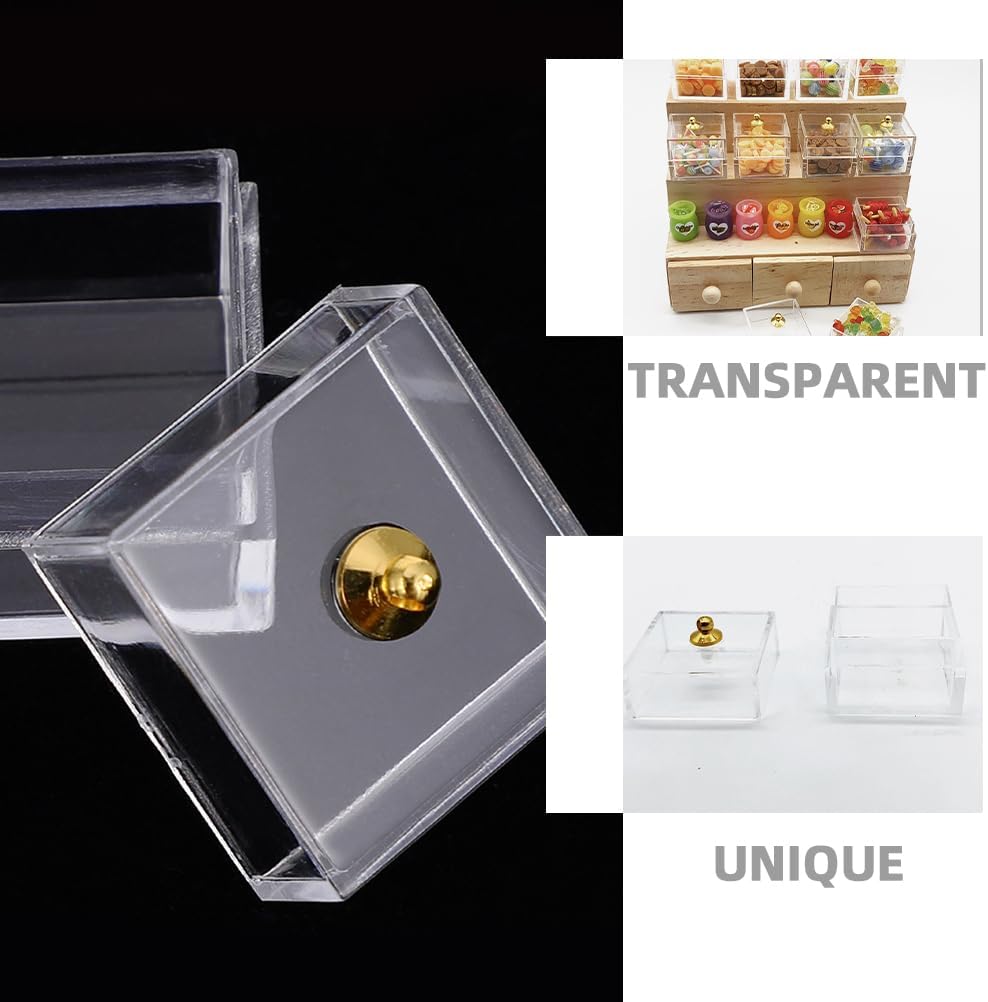 UPKOCH ドールハウス ミニチュアボックス 8個 ミニキャンディデザートクリアボックス ドールキャンディディスプレイボックス 1