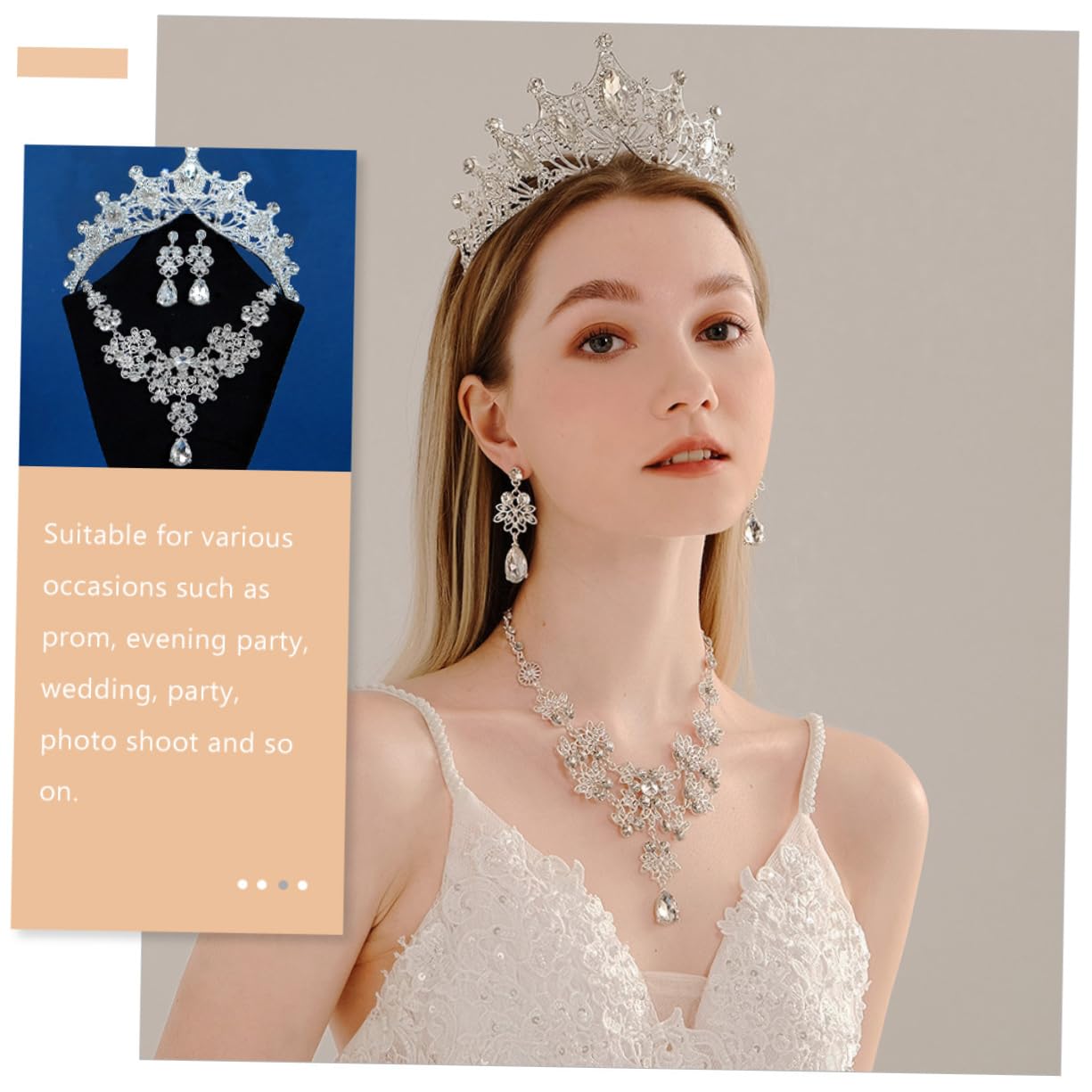 SHERCHPRY Set Gioielli Sposa Argento in Lega per Matrimonio e Prom