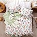 WRENSONGE Floral Quilt Queen Size - Reversible Botanical Flower Quilt Bedding Set Lightweight Bedspread Soft Coverlet for All Seasons (90