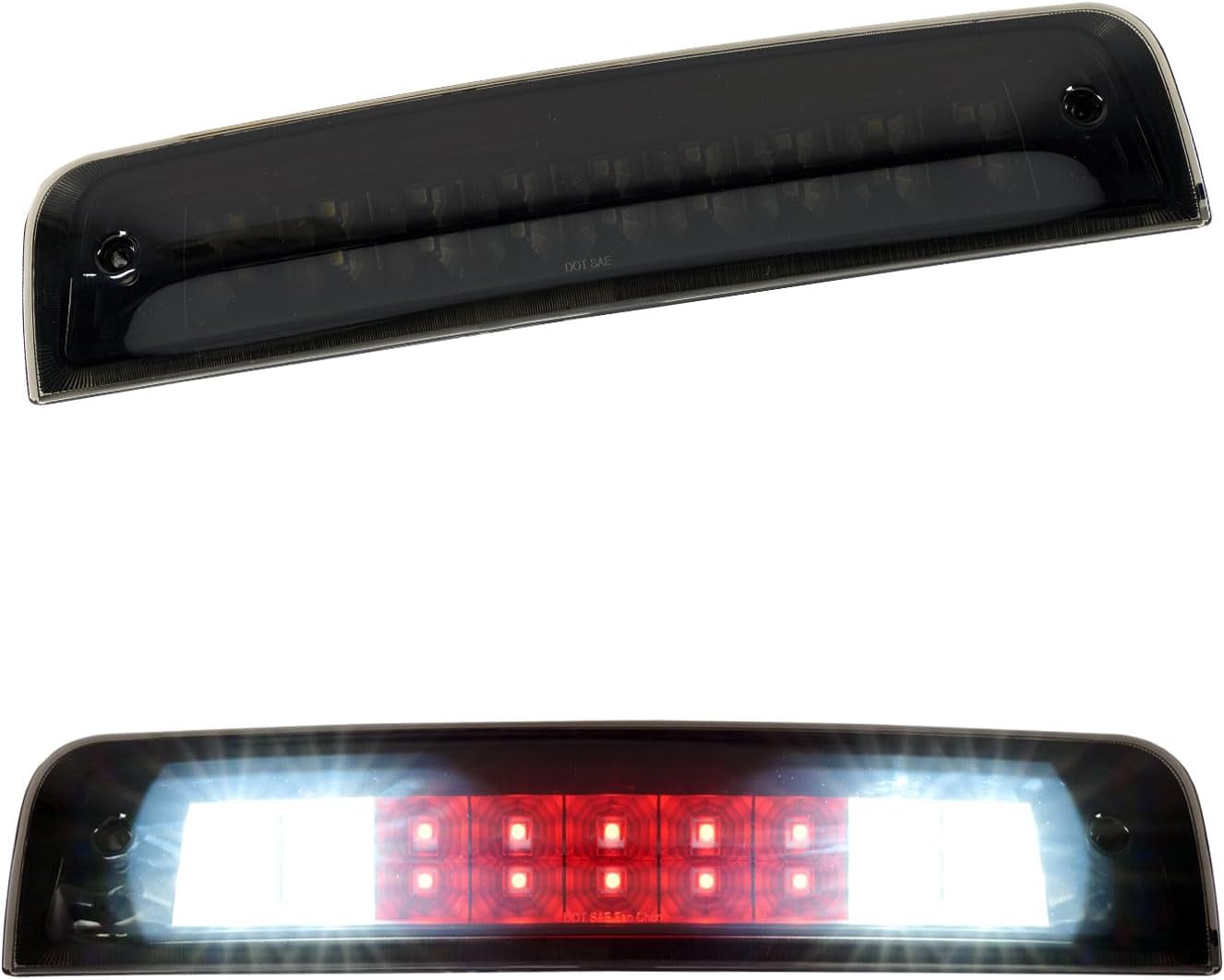 Third 3rd Brake Light, LED High Mount Stop Light for 1999-2006 Chevy Silverado/GMC Sierra 1500 2500 3500HD, 2007 Silverado/Sierra Classic Model, Rear Center Cab Roof Tail Cargo Lamp, Smoke Lens