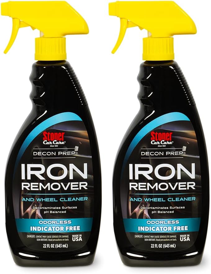 Stoner Car Care 92100-2PK Iron Remover & Wheel Cleaner – Odorless Iron Fallout & Brake Dust Remover for Paint, Wheels & Glass – pH Balanced Rust Decontaminant – 22 fl oz (Pack of 2)