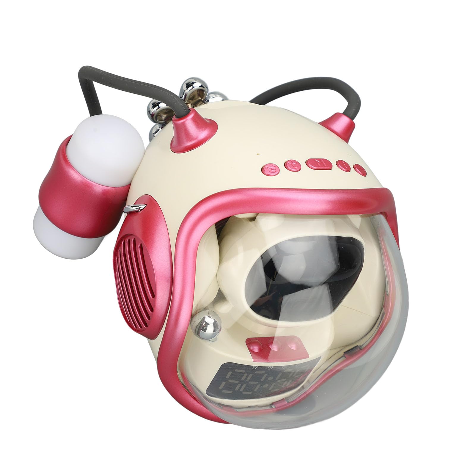 Chiyyak Raumschiff-Bluetooth-Lautsprecher, Niedlicher Dekorativer RGB-Licht-Smart-Wecker für Zuhause und Büro, ABS-Material (Rosa)