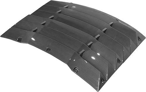 Miniatura 7 de IKON MOTORSPORTS, Rejilla de ventana trasera compatible con Dodge Charger 2011-2023, impresión de fibra de carbono, plástico ABS estilo IKON 2