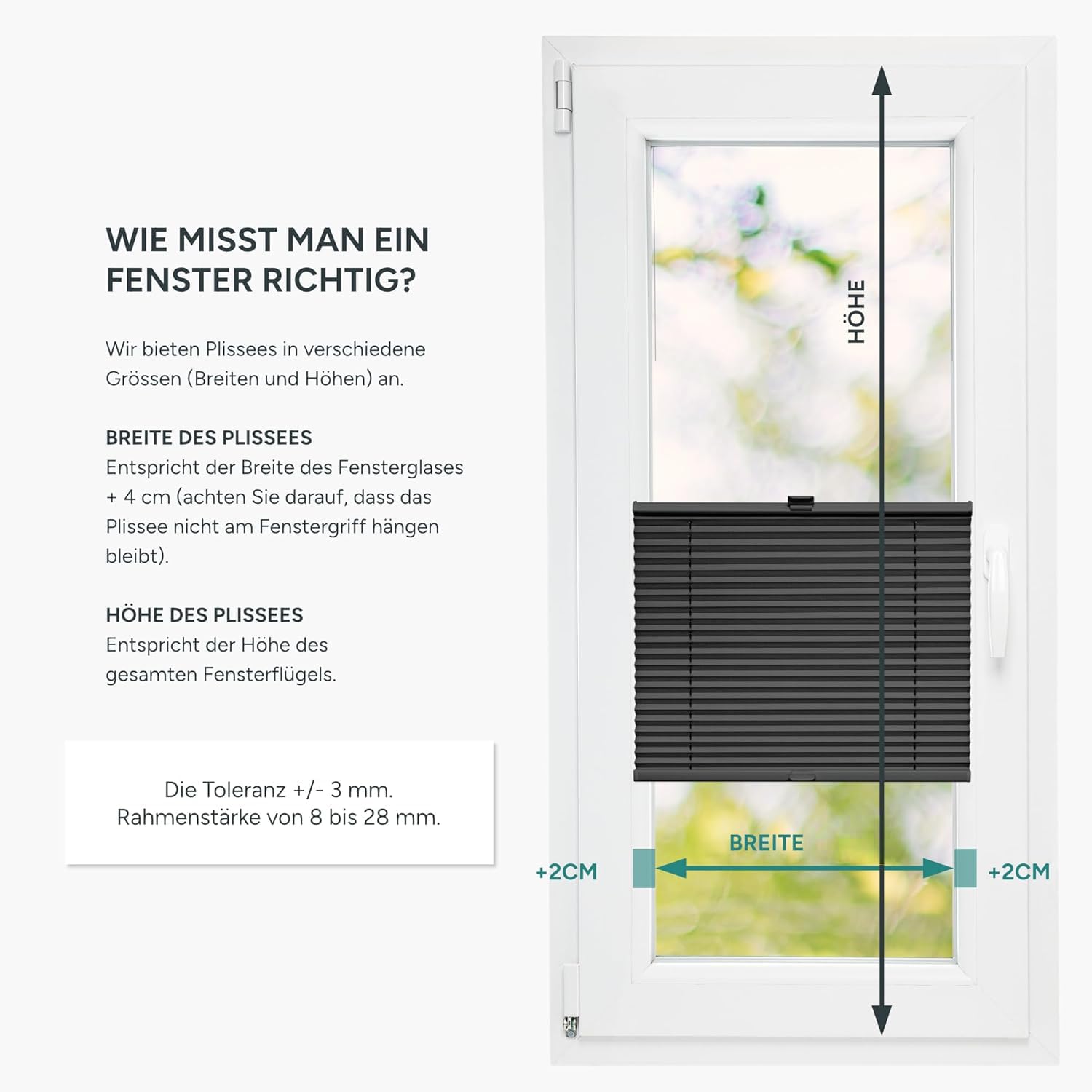 Estika Plissee, Bruchfeste Klemmhalter - Anthrazit - 120 cm x 150 cm - Plissee ohne Bohren, Plissee Klemmfix, Rollos für Fenster ohne Bohren, Jalousien Fenster für innen, Raffrollo