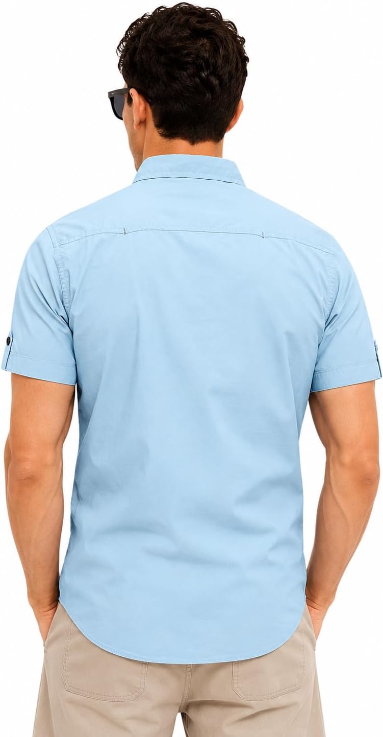 FREDD MARSHALL Men's Short Sleeve Regular-Fit Work Shirt
