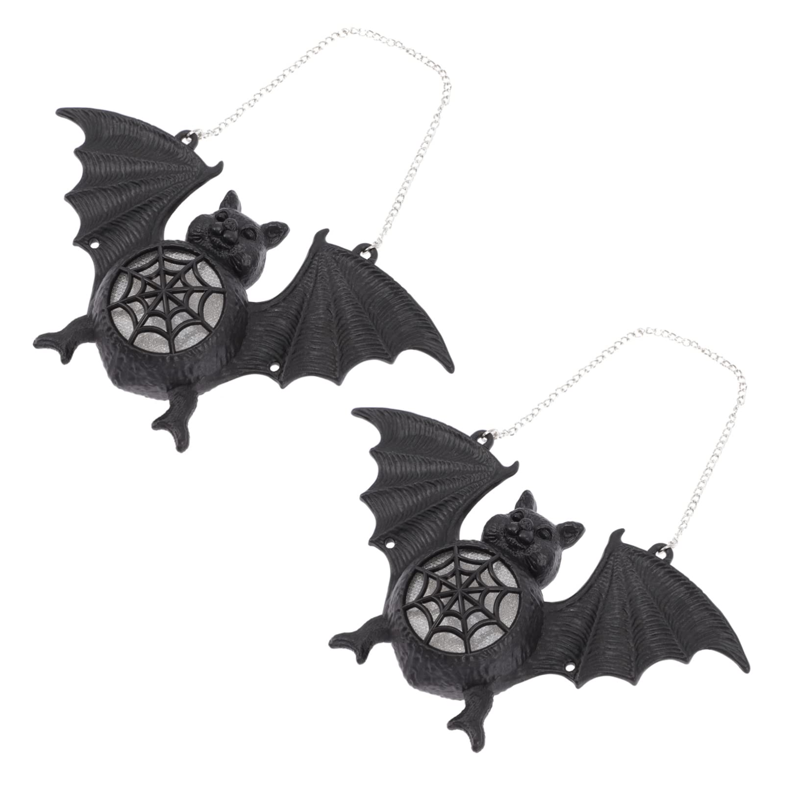 Generic 2pcs Spooky Hanging Bat Lights Outdoor Decoration for Halloween Parties Unique Design for Home Office Decor Photo Prop