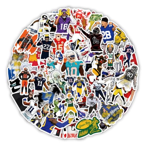 College Football Stickers for Sports(100pcs) Waterproof Vinyl Cool Stickers for Computers Rugby Sports Decals for Laptop Water Bottle Skateboard Rugby Party Decorations Stickers for Teens Adults