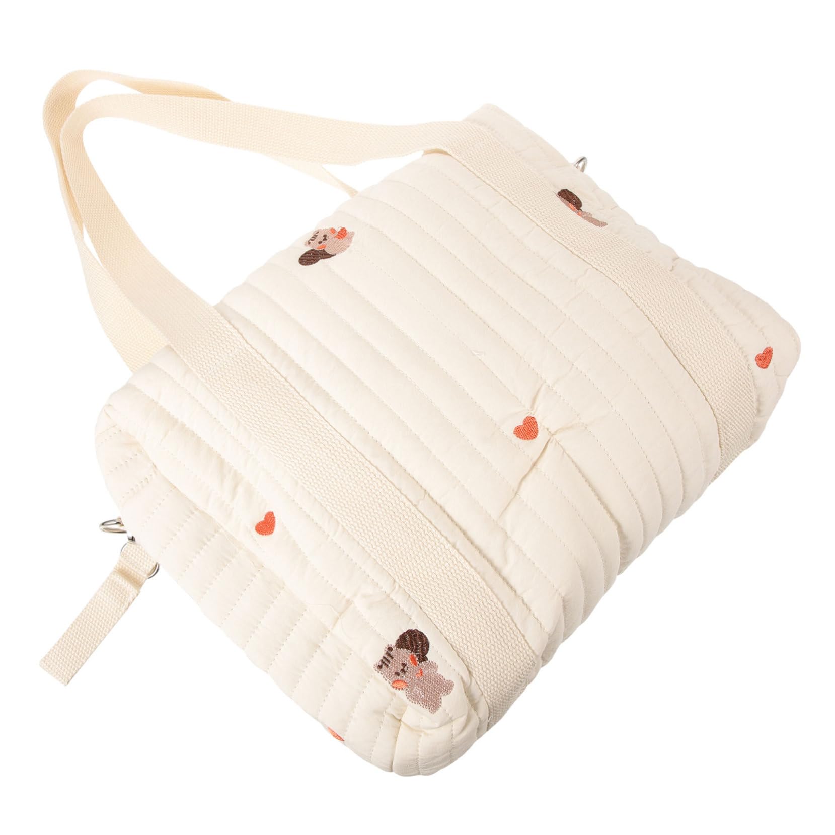 Borsa per Pannolini da Viaggio in Cotone, Comoda e Portatile, Ricamo, Borsa Mamma per Passeggino, per Pannolini e Giochi