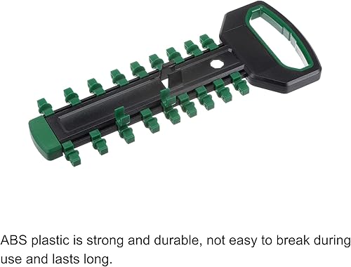 Miniatura 3 de HARFINGTON Organizador de enchufes de 38 pulgadas x 20 clips de plástico ABS portátil de plástico ABS soporte de riel de clip, verde