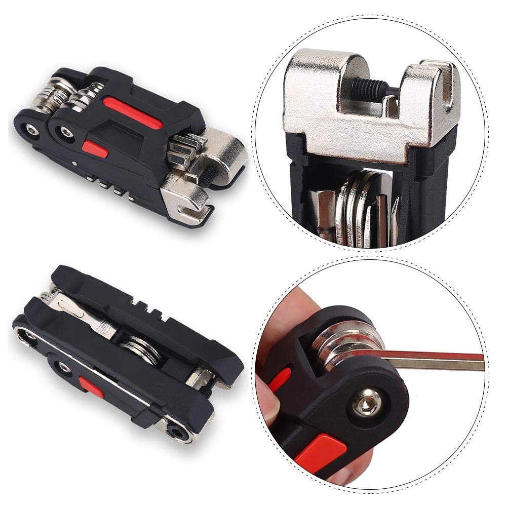 fahrrad multitool,Fahrrad Multifunktionswerkzeug, Multitool Fahrrad, Fahrradreparaturwerkzeug, 16 in 1 Fahrrad Mountainbike Multifunktionsreparatur-Wartungswerkzeug-Set-Kit