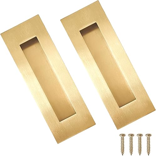 Miniatura 12 de Tiradores empotrados para dedos, manijas de puerta de bolsillo, para puertas correderas de granero, puertas plegables de acero inoxidable Negro