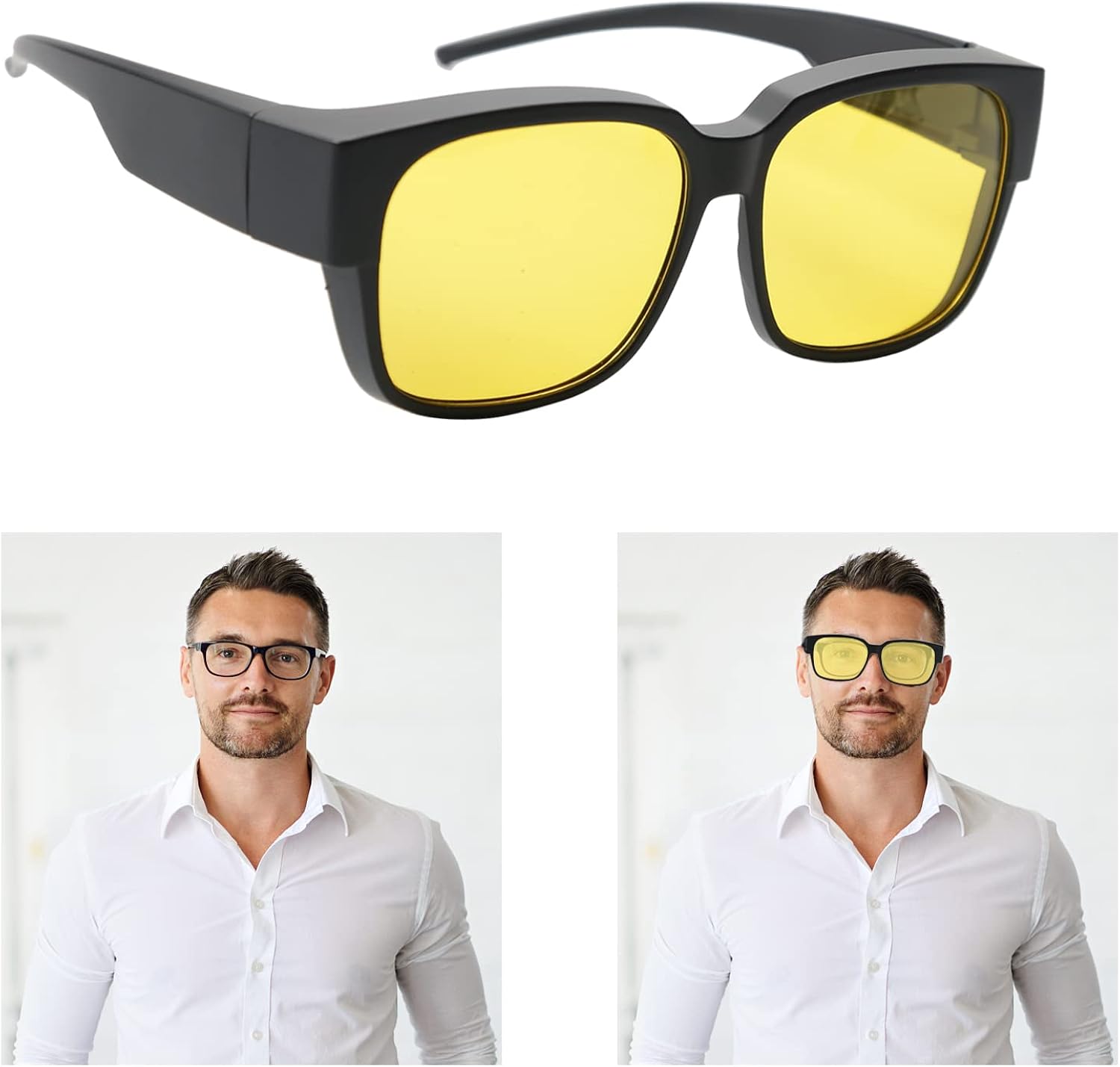 Miniatura 3 de OPTOFENDY over Glasses Sunglasses Night Vision Glasses over Glasses Fit over Blue Light Blocking Glasses Women Men