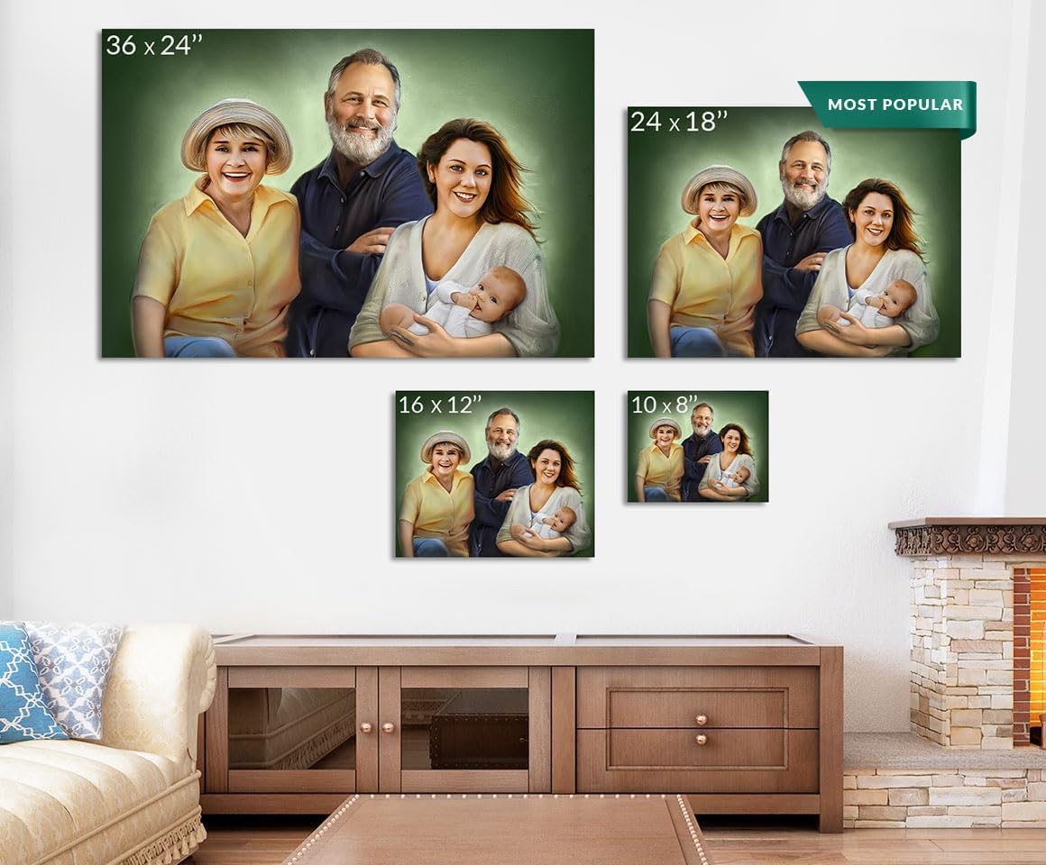 Turn Me Royal Custom Portrait: Merge Photos into Family Painting with Oil Effect, Personalized Gift