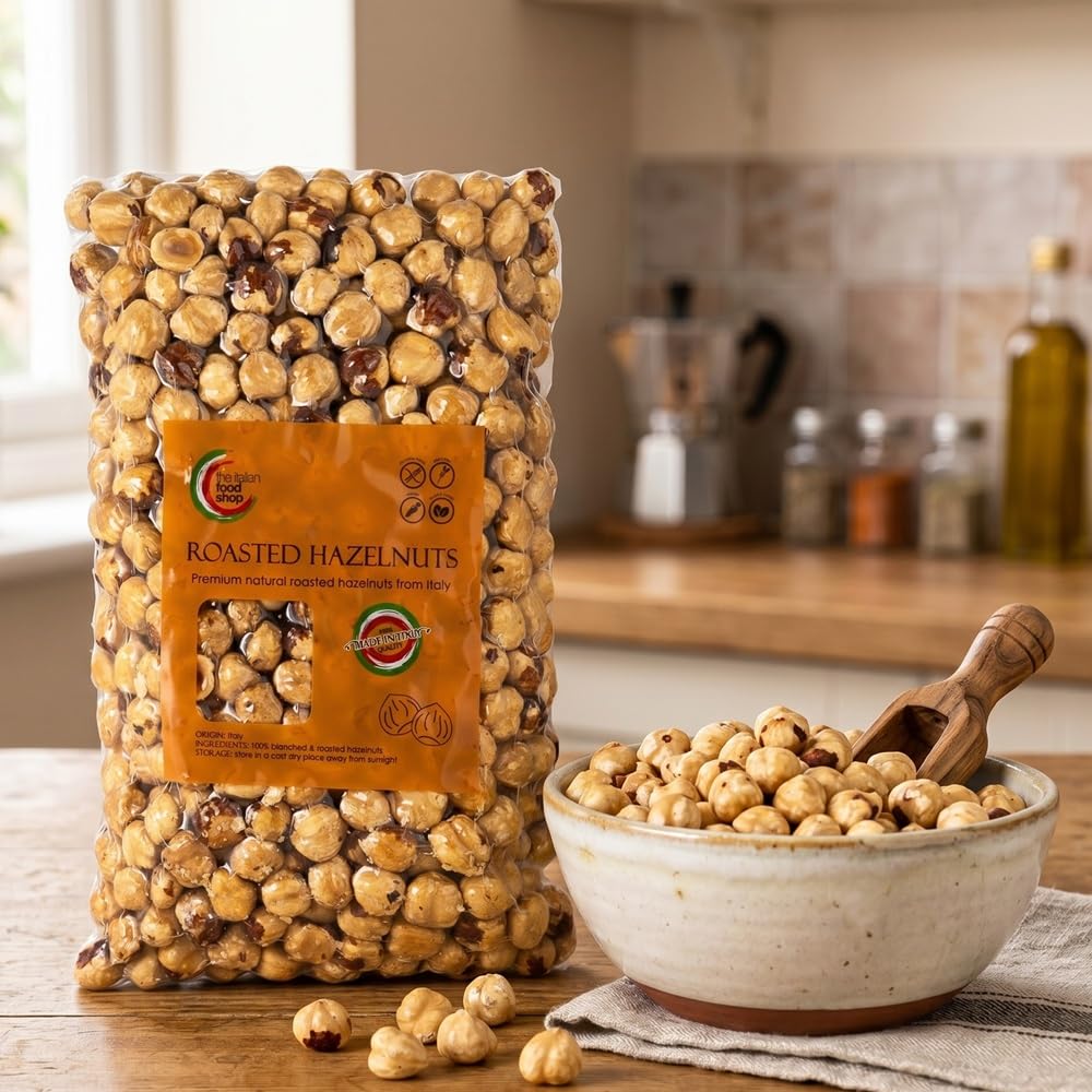 Avellanas Tostadas Naturales Sin Cáscara (1Kg) | Origen Italia - Región de Campania | Sin Sal