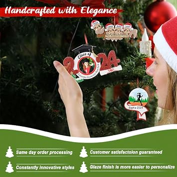Santa and Mrs Claus Christmas Ornament 2026 Personalized for Family of 8