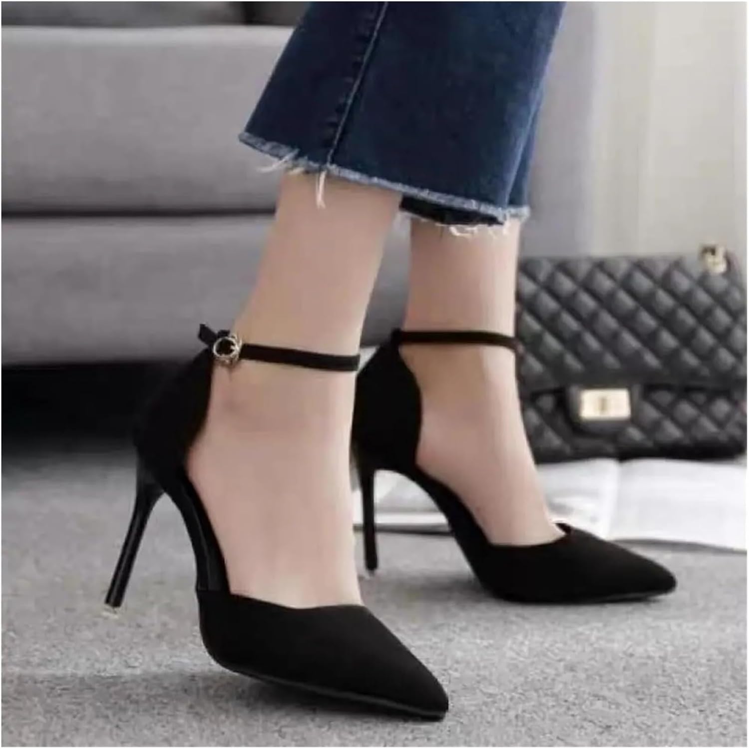 Shoe Straps for Heels Shoe Straps for Heels 10 Pair Ankle-Fixing for Women’s Shoes – Anti-Skid, Adjustable Bands(Gray)