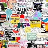 BulbaCraft 100Pcs Funny Adulting Stickers, Adulting is Hard Stickers, Funny Decals for Adults, Adult Reward Decals, Gifts for Women & Men