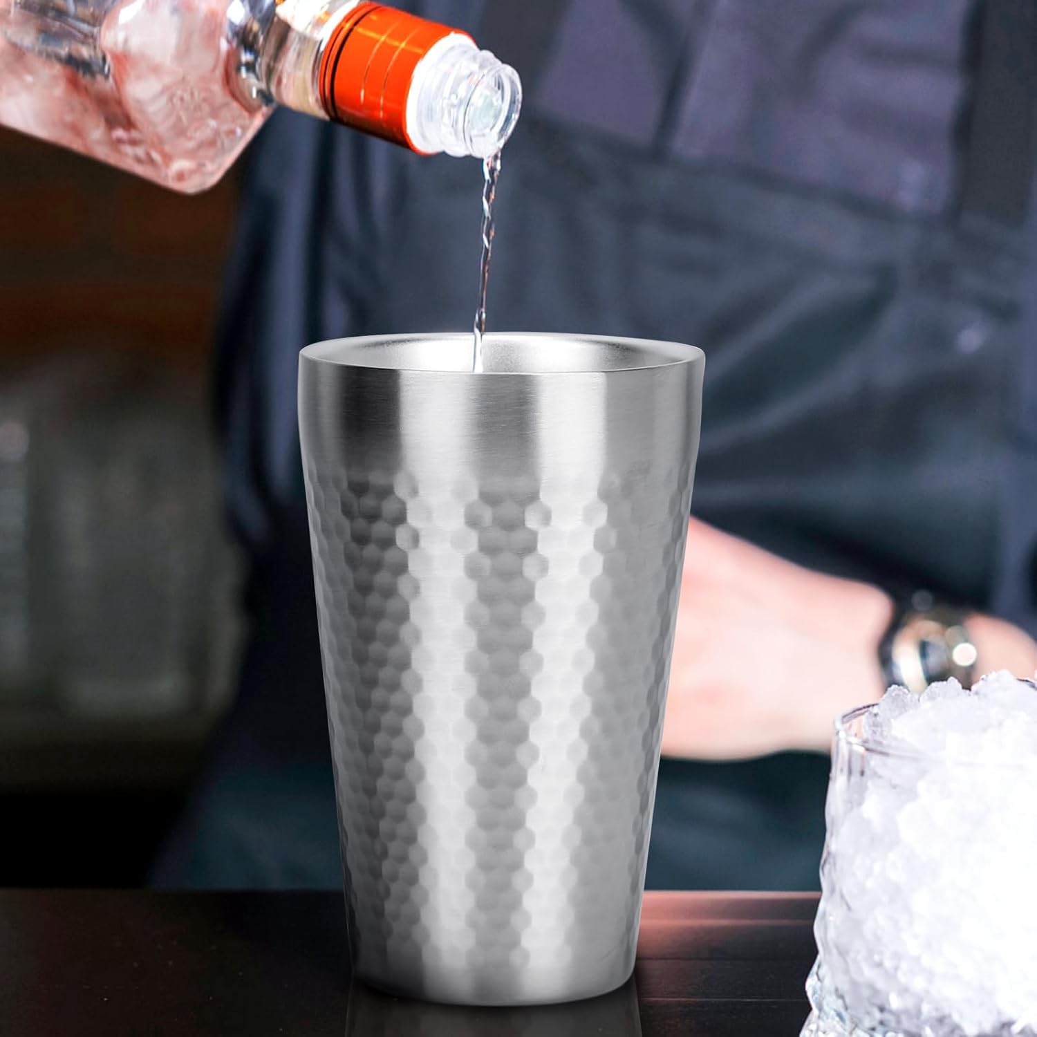 Beasea Stainless Steel Cups 15 oz, 4 Pack Large Stackable Stainless Steel Tumbler Bulk Double Wall Insulated Metal Pint Glasses Tin Cups for Drinking Home Restaurant Office Party Camping - Image 7