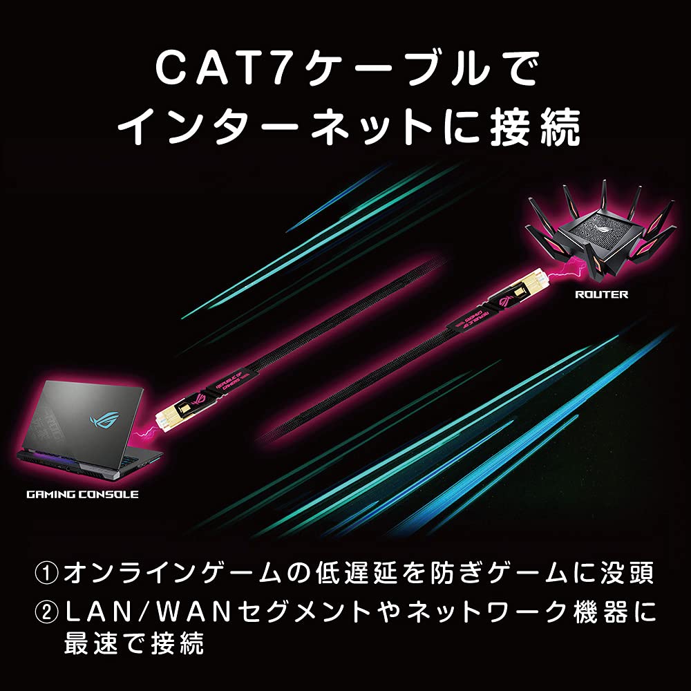 Amazon.co.jp: ASUS ROG CAT7 CABLE 最大600MHzおよび10GB 転送