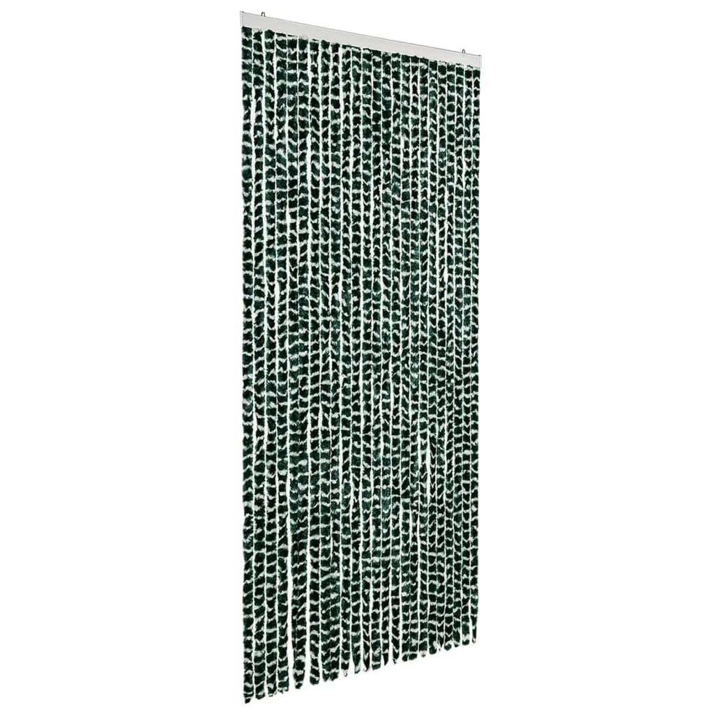 Vidaxl Insect Curtain Green And White 100X220 Cm Chenille Doorway Screen Blind 8720286140833