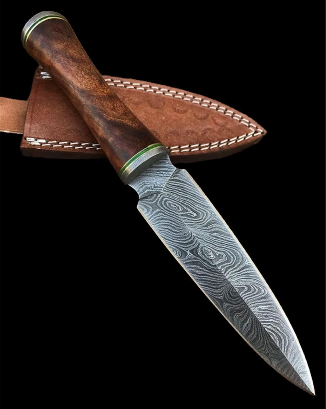 DG-28 Handmade Damascus Metal Knife – Stunning Rose Wooden Deal with