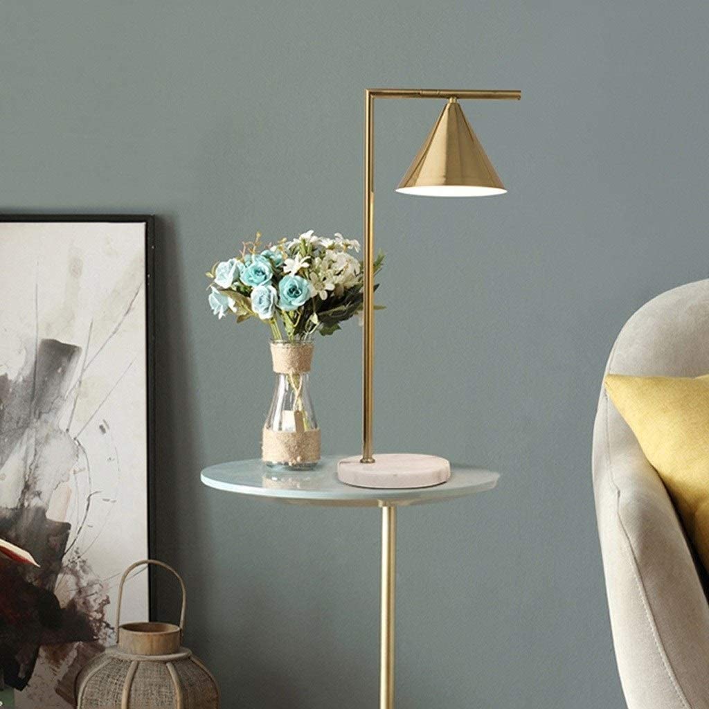 TTDGYYXW Lámpara de mesita de Noche de mármol, luz Nocturna para Dormitorio, Estudio de Oficina, lámparas de Mesa de Lectura para Sala de Estar (Color: Dorado)