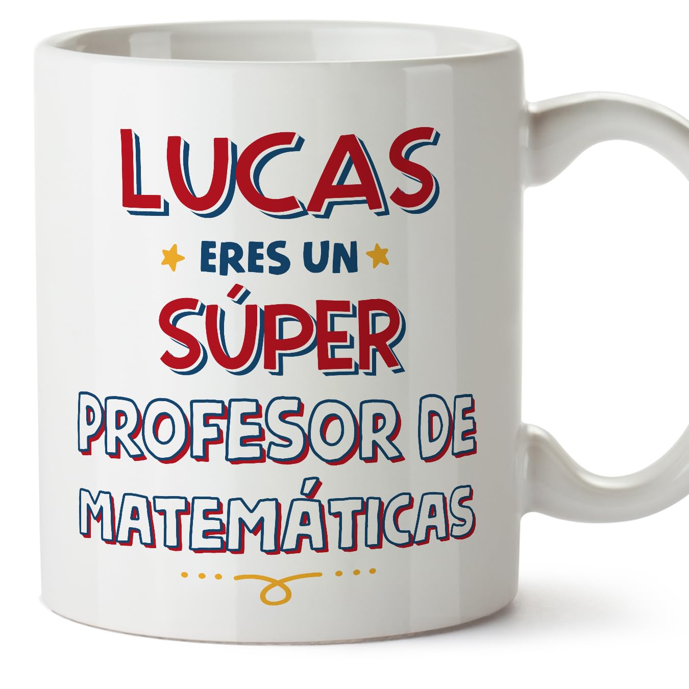 MUGFFINS Personalised Mug for Mathematics Teacher Man - in Spanish - Eres Súper - Funny Custom Gift for Colleagues - Ceramic 11oz Mug