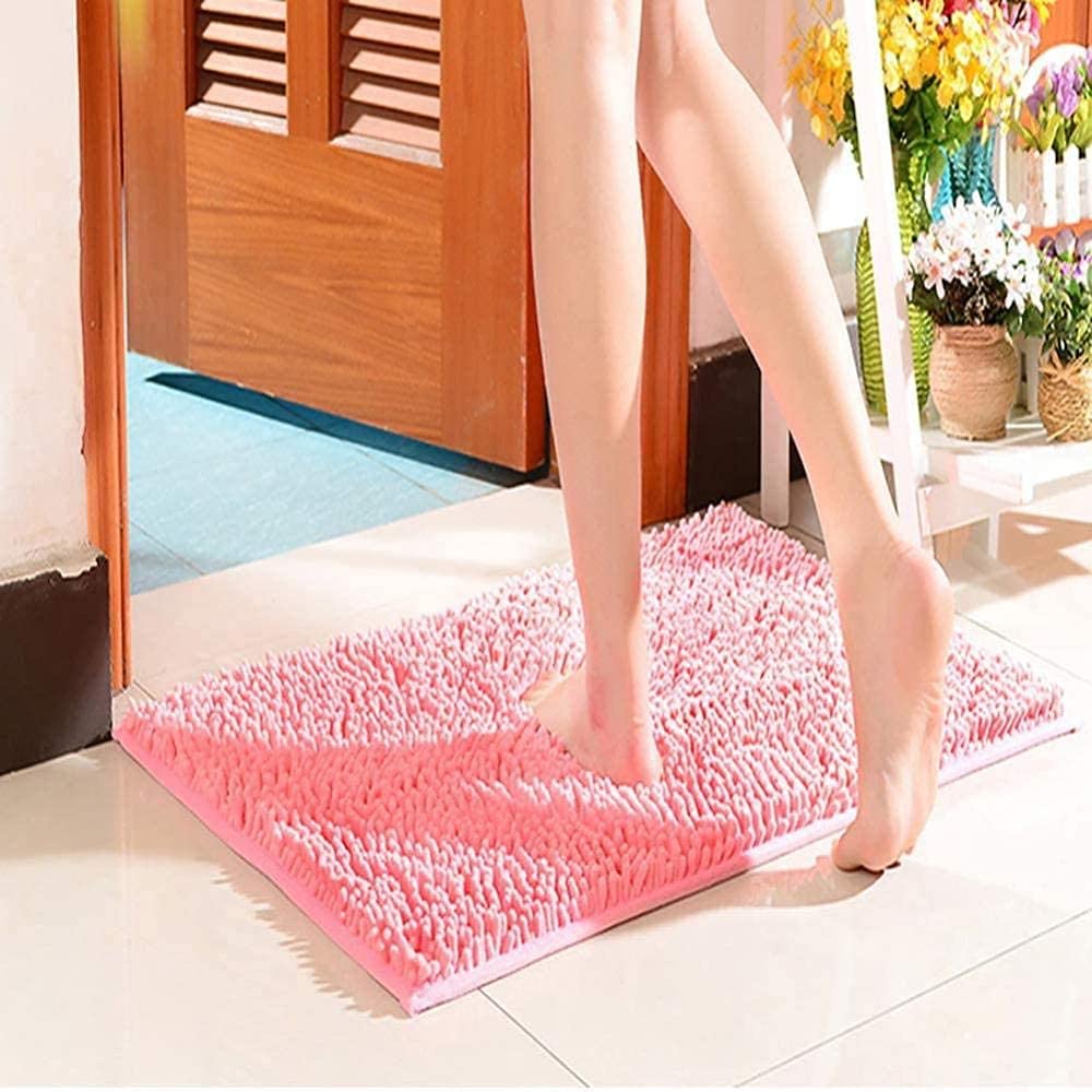 JYDQM Chenille Shaggy Bath Tapis de Bain sans Glissement Confortable Lavable Tapis de Bain Lavable pour Baignoire Salle de Bain rug50x33cm (Color : E, Size : 50x33cm(20x13inch))
